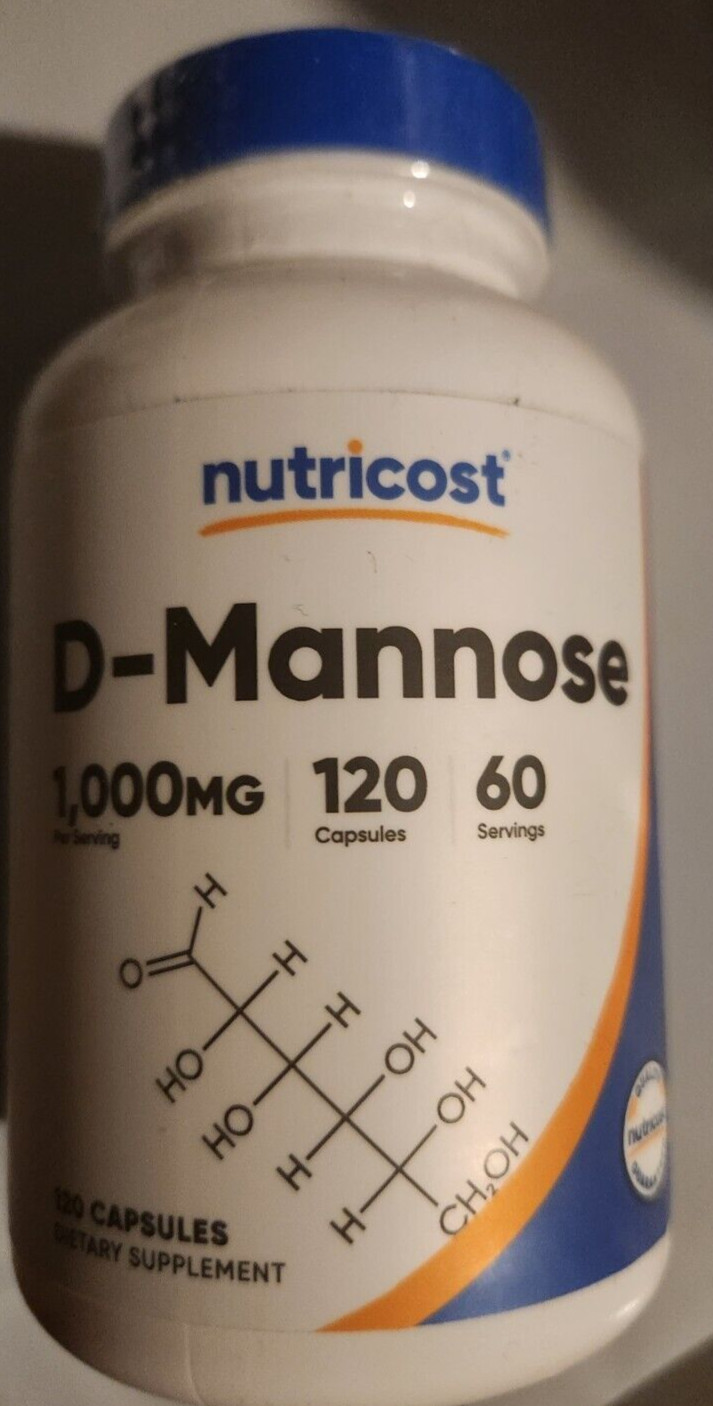 D-Mannose 1000mg Per Capsule, 120 Caps Nutricost D-mannose 1500mg per 3 Caps