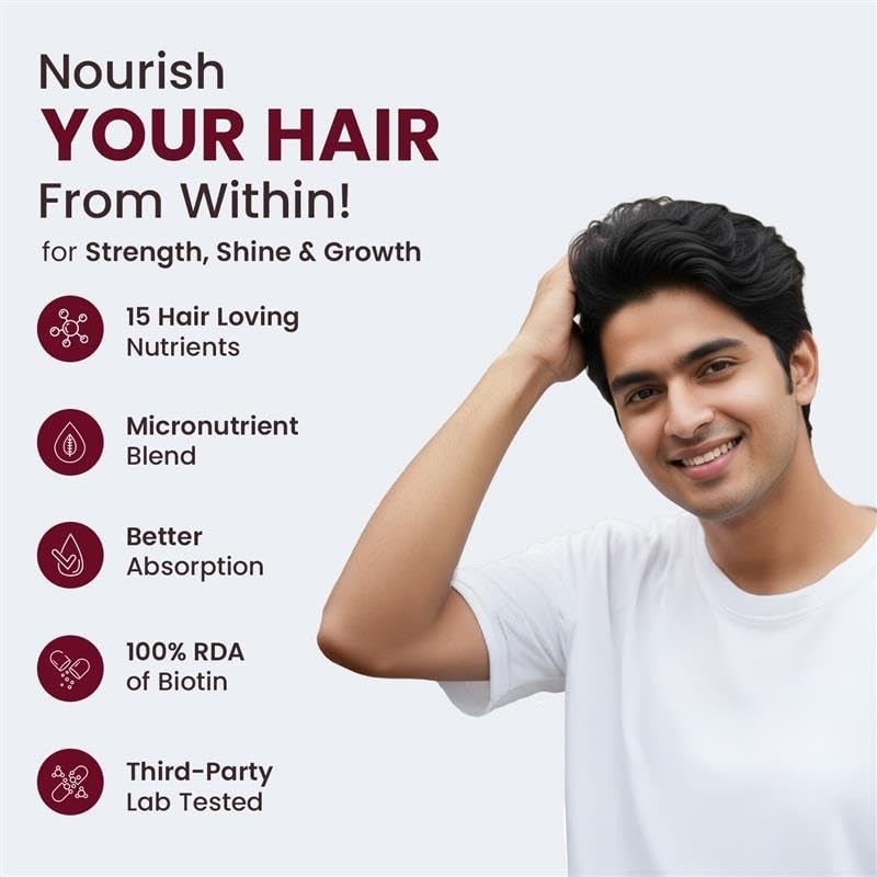 Hair Vitamins Supplement For Hair Growth & Hair Fall Reduction (Pack of 2)