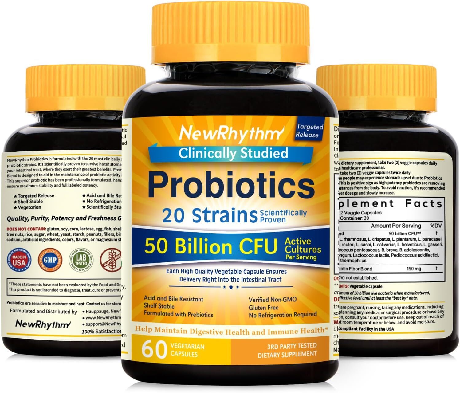 Probioticos 50 Mil Millones De Ufc 20 Cepas, 60 Capsulas Vegetales, Targeted…