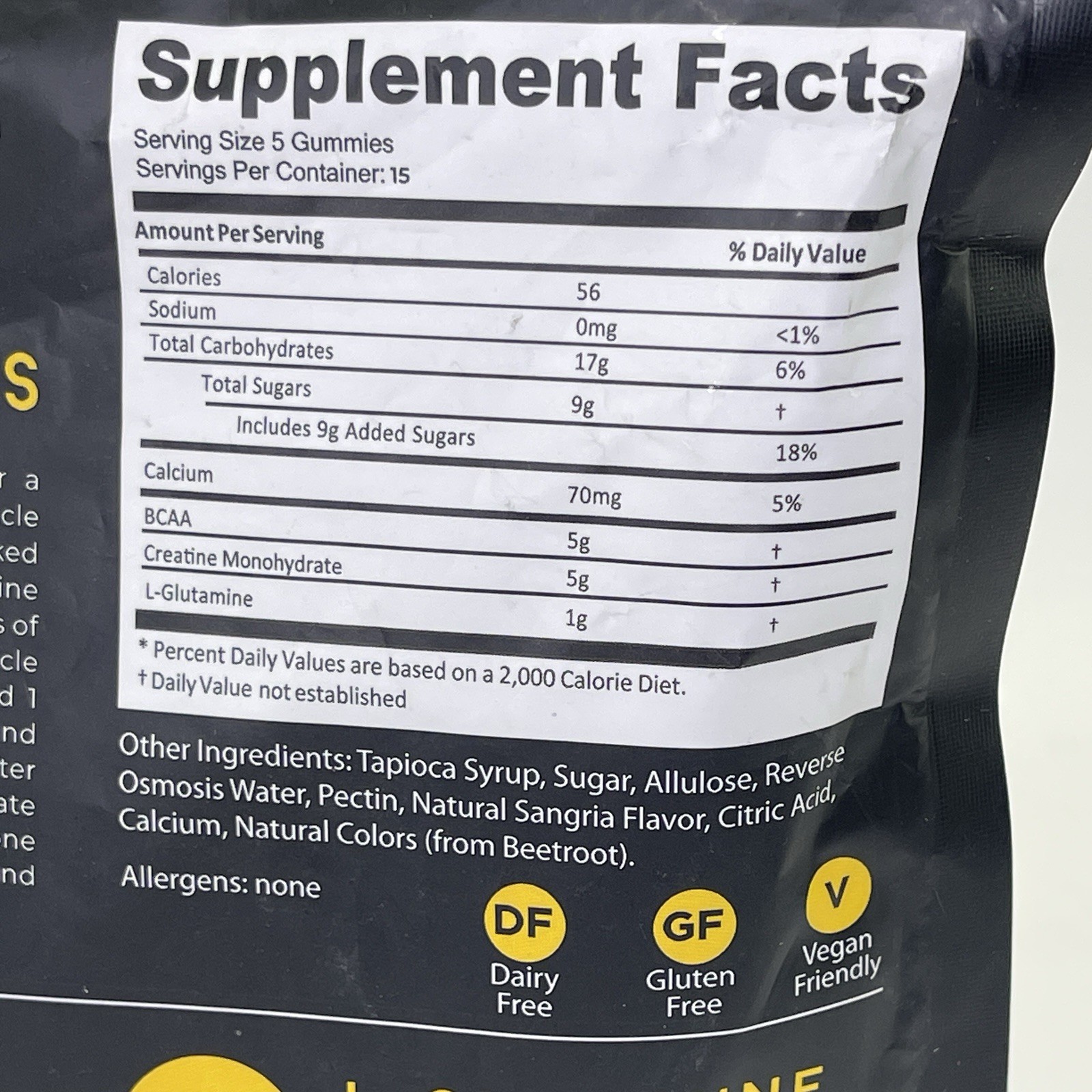 AfterBurn 5 G Creatine Monohydrate Chews BCAAs & L-Glutamine Gummies Recovery
