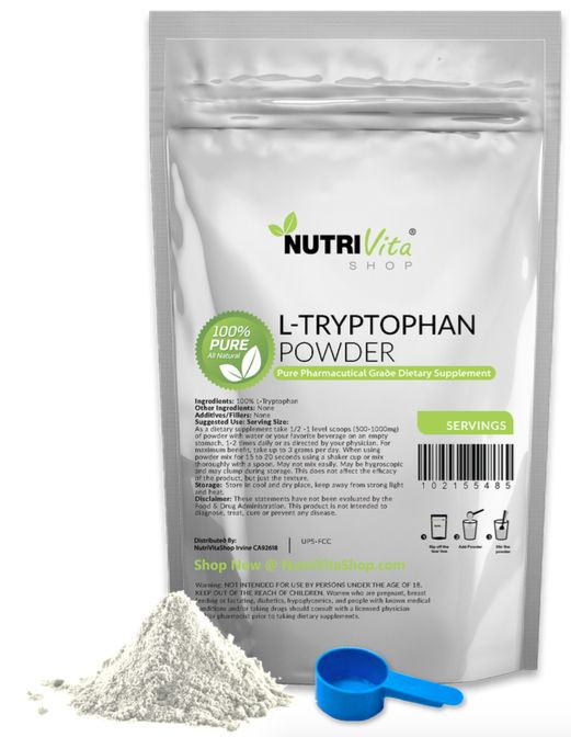 2X 250g (500g 1.1 lb) PURE 100% PURE L-TRYPTOPHAN AMINO ACID USP POWDER