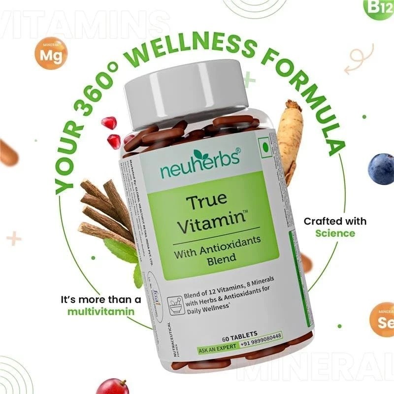 True MultiVitamin Supplement With Minerals, Vitamin C B D , Iron & Zinc Y896