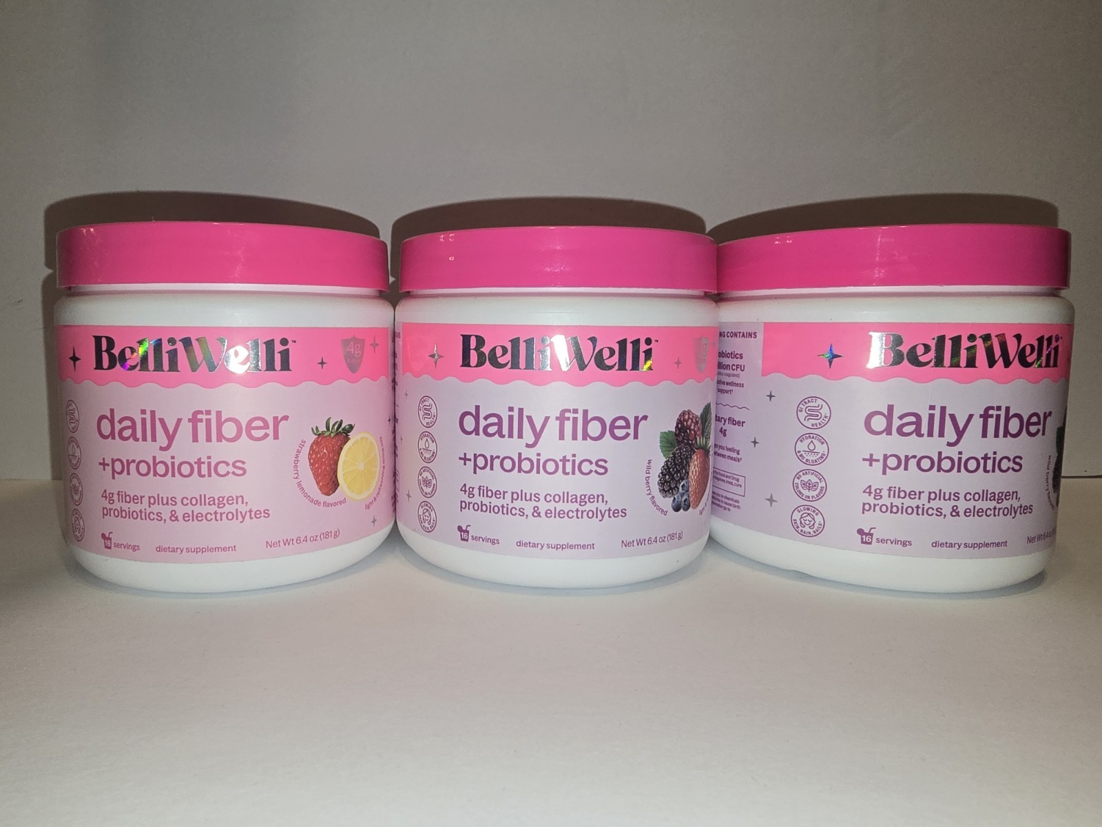 BelliWelli Daily Fiber Probiotics Supplement 6.4 oz