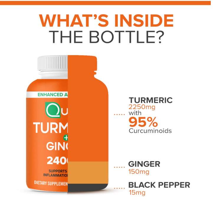 Turmeric Curcumin with Black Pepper & Ginger, 2400mg Joint Support, 105 Count
