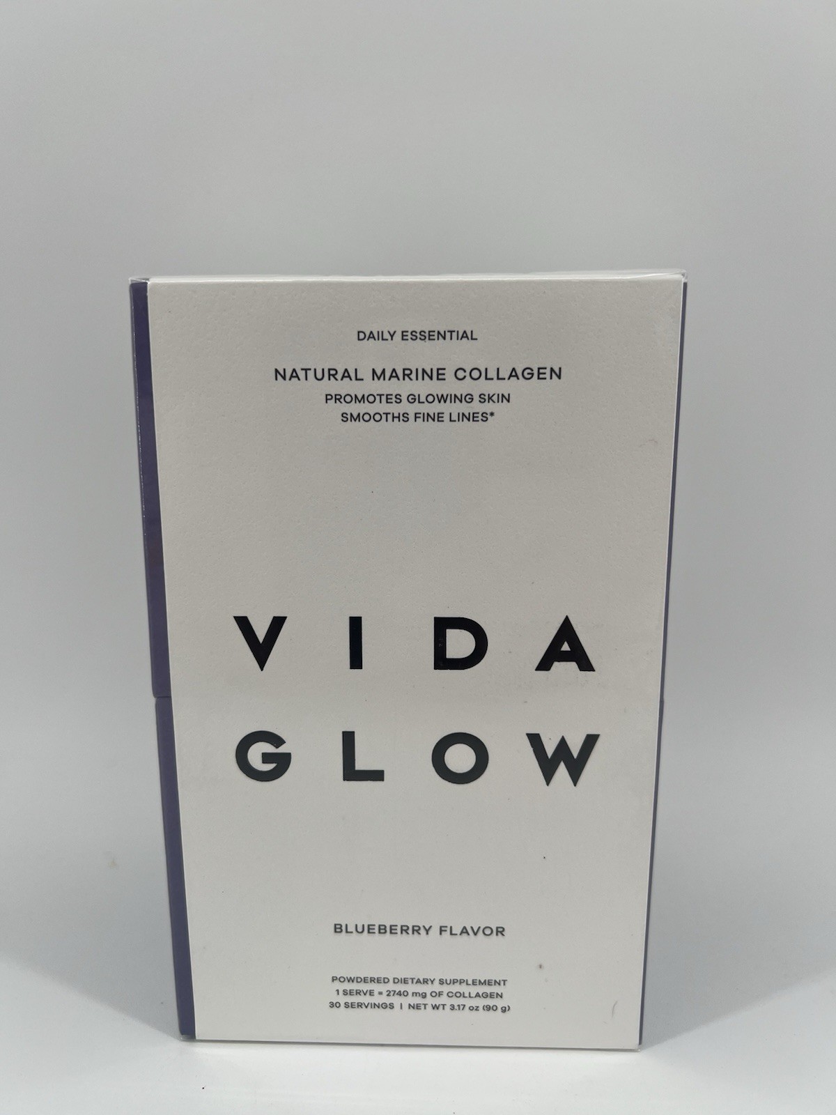 Vida Glow Natural Marine Collagen Blueberry 30 servings NIB Sealed EXP 8/27