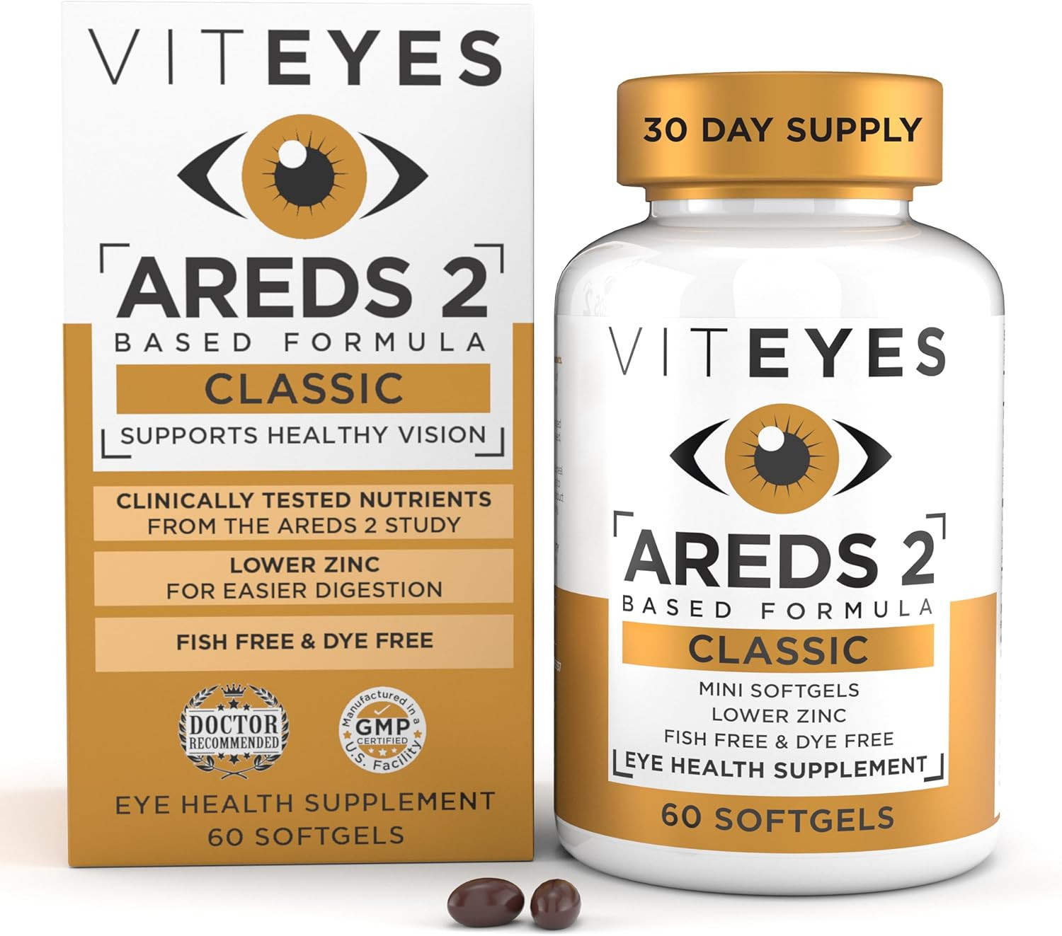 AREDS 2 Classic Macular Health Formula Softgels, Eye Health Vitamin for Vision P