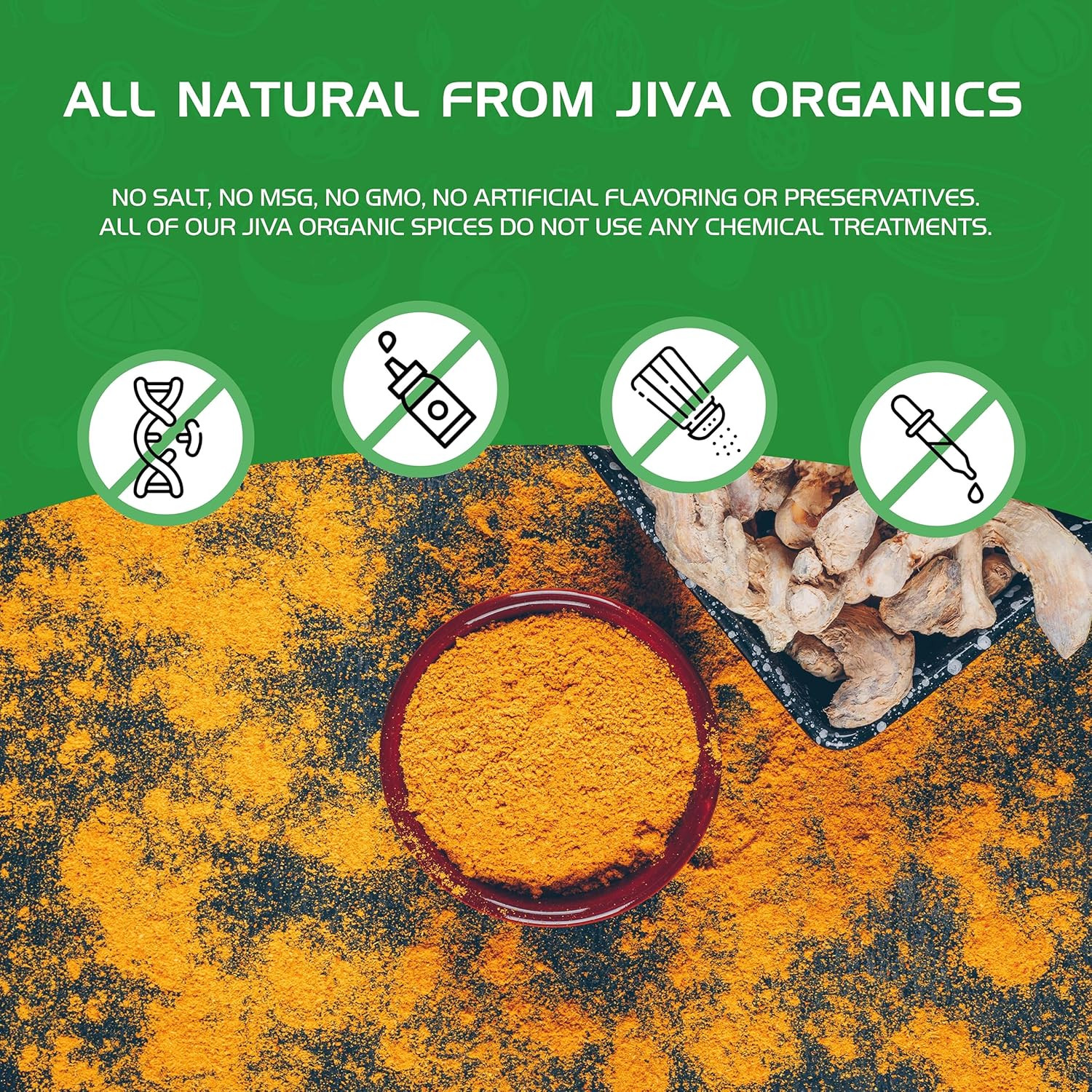 Organic Turmeric Powder 1 Pound Jar by – 100% Raw with Curcumin – Lab Tested &