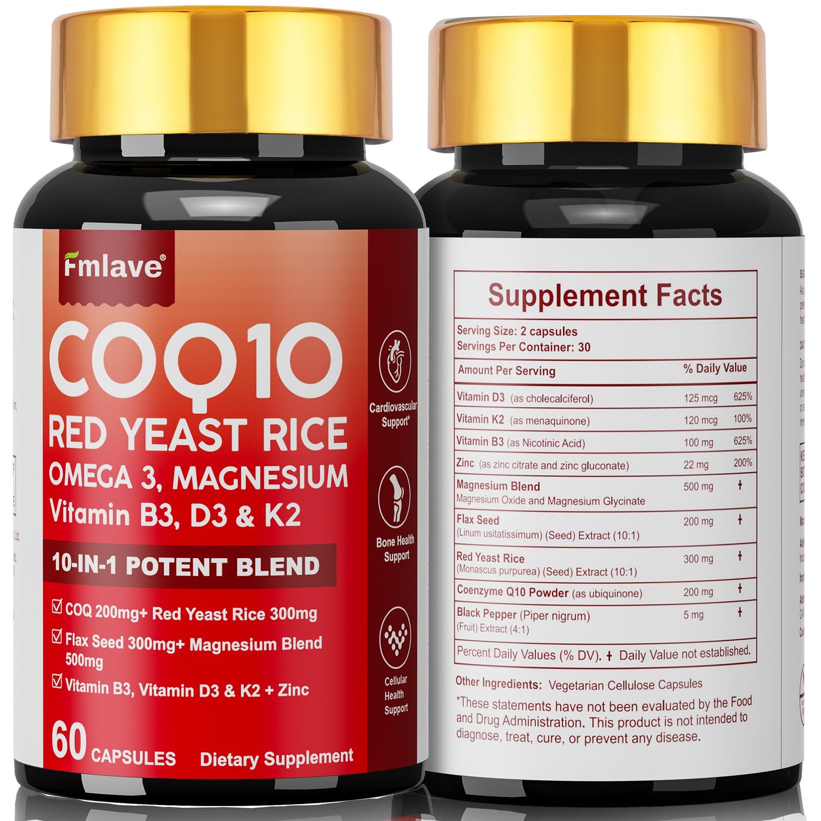 4 Pack CoQ10 200mg with Omega 3 Fatty Acids, 240 Caps Antioxidant/Heart Support