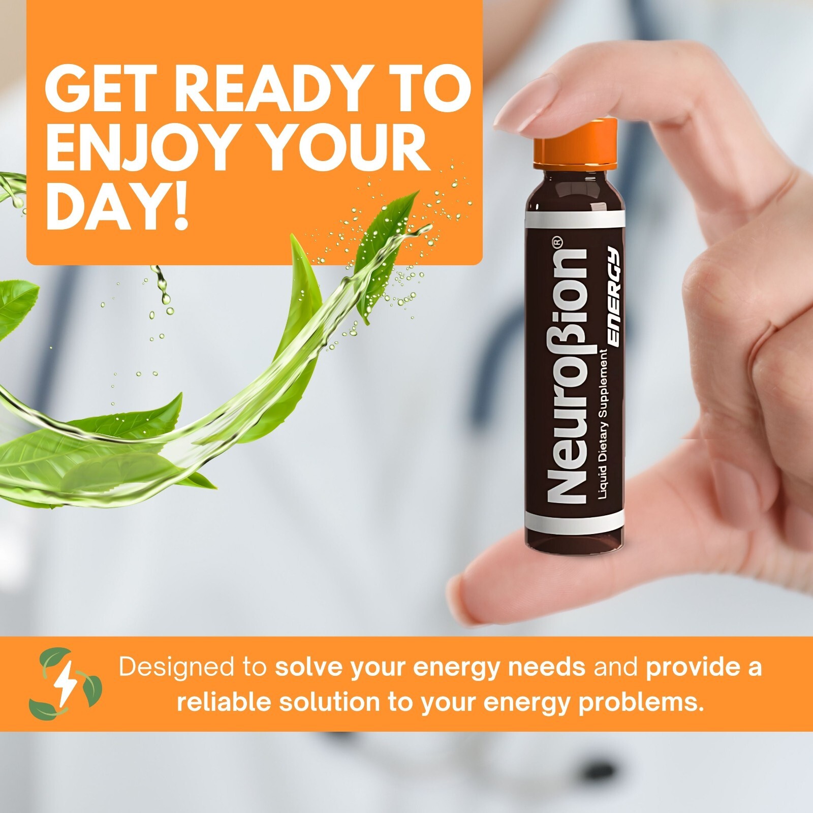 Neurobion Energy Liquid Dietary Supplement Multivitamins + Enegy Blend 10 vials