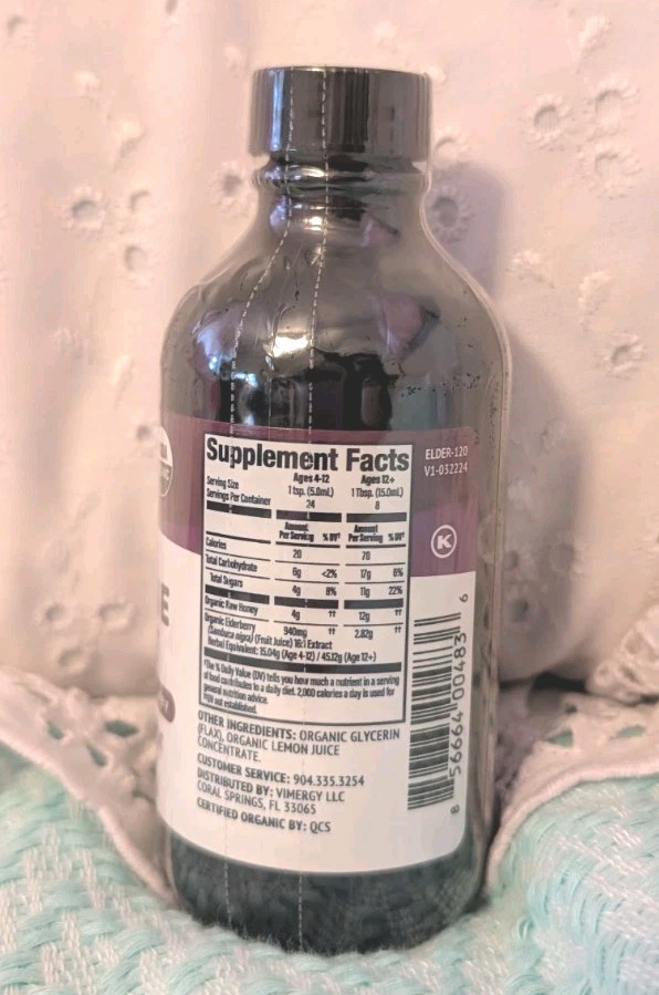 USDA Organic Soothe Wise* Elderberry & Raw Honey Formula Exp 7/26 NEW Immunity