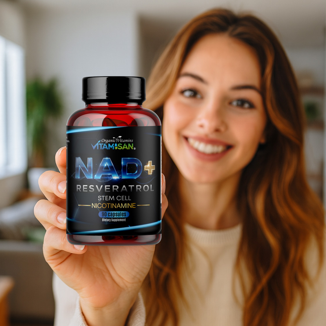 NAD+ Supplement for Anti-Aging Energy Focus & Nicotinamide Riboside Resveratrol