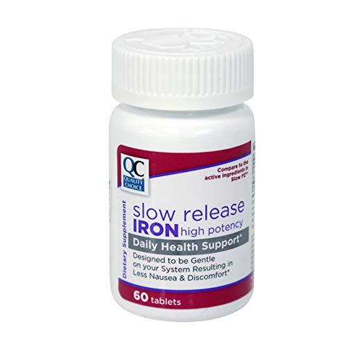 2 Pack Quality Choice Iron High Potency Slow Release Tablets 45Mg 60 Tabs Each
