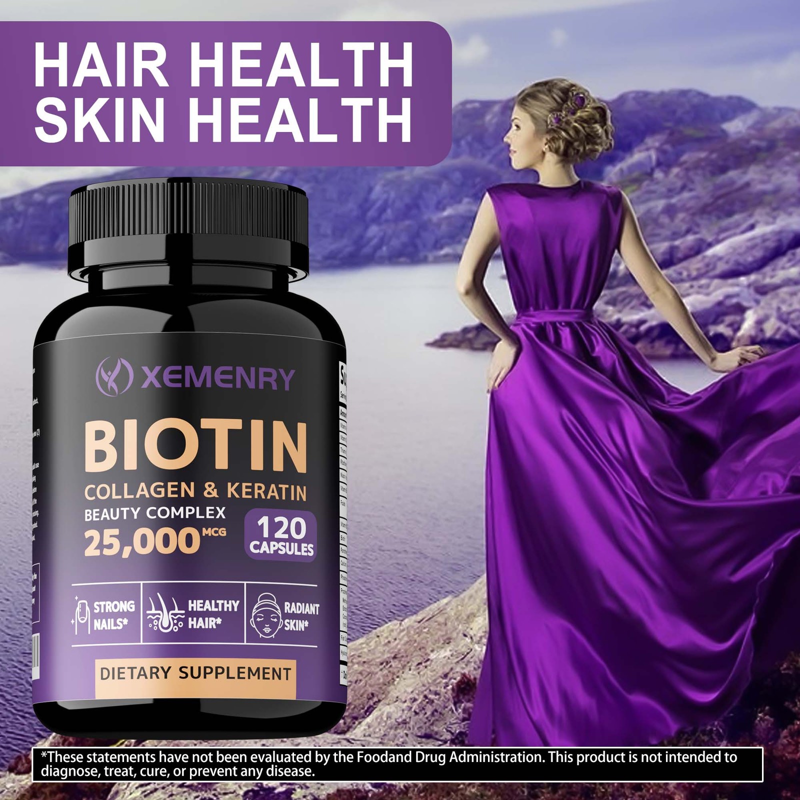 Biotin Collagen & Keratin 120pcs- Anti-Aging, Skin Health, Prevents Hair Loss