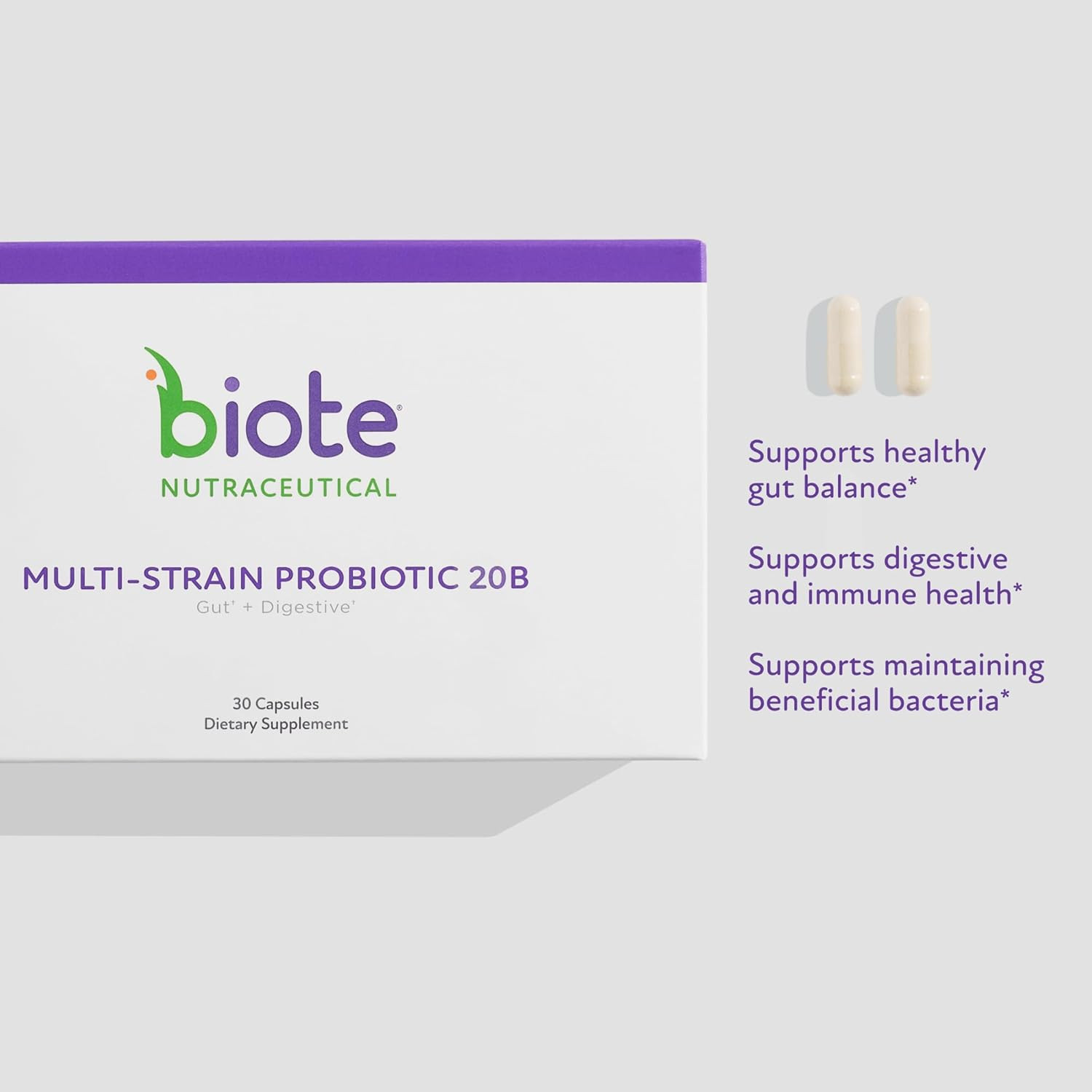 Nutraceuticals – Multi-Strain PROBIOTIC 20B – Gut + Digestive (30 Capsules)