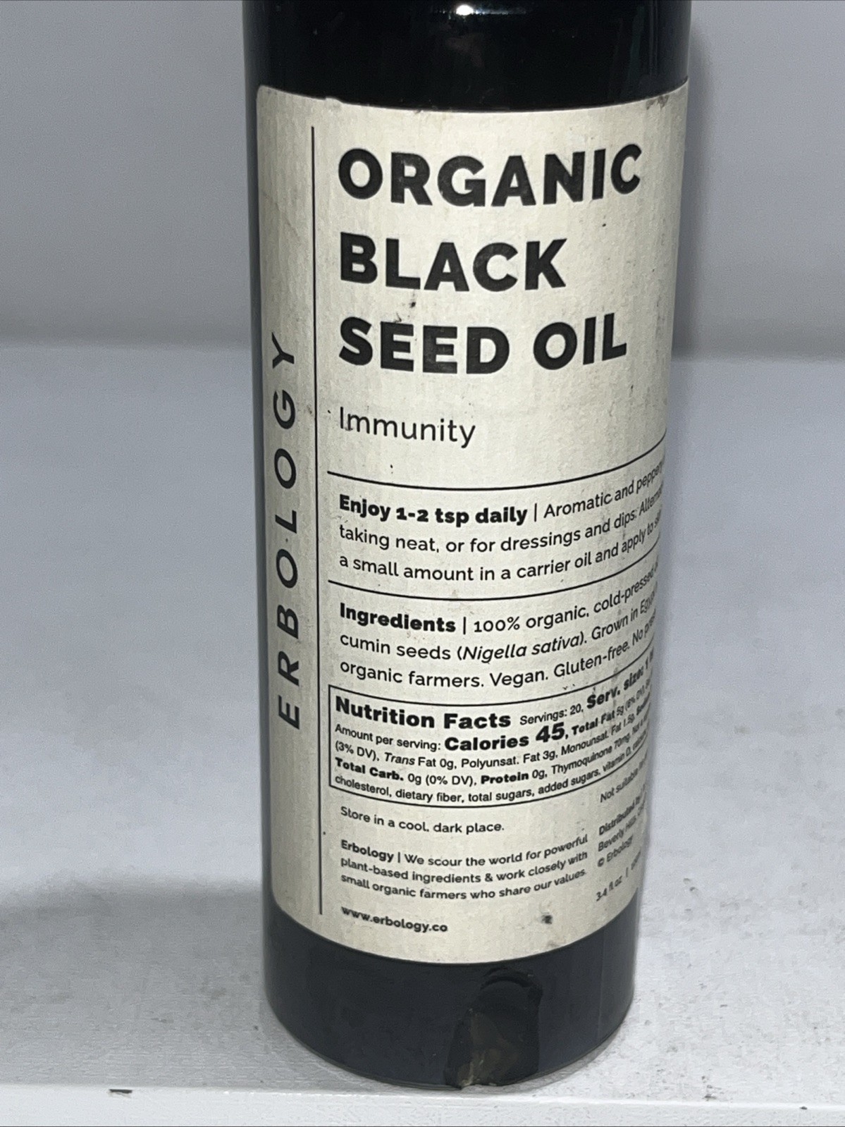 Sealed Organic Black Seed Oil, 3.4oz, Damaged Outer