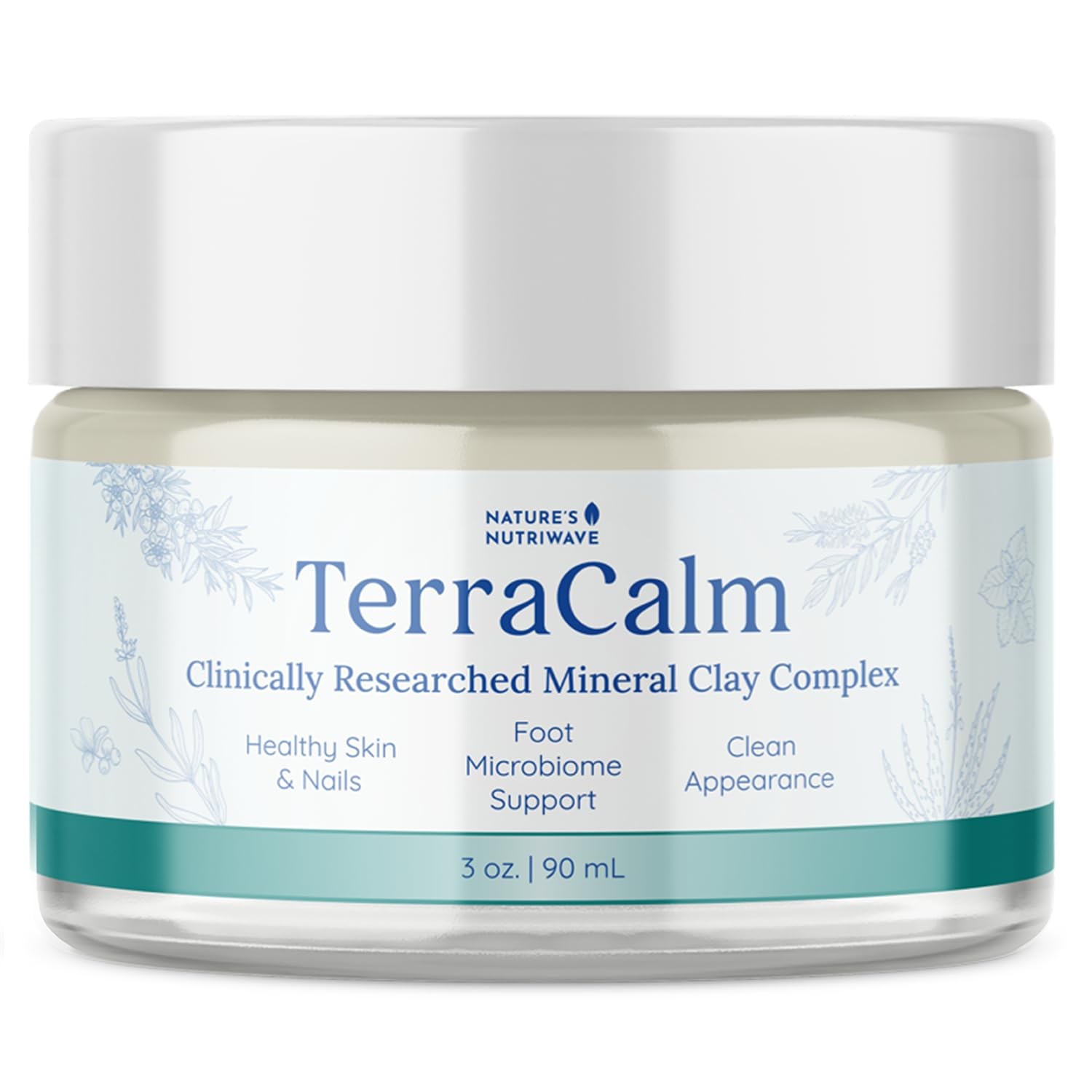 Nature’s NutriWave TerraCalm Mineral Clay Cream 3oz Non GMO Skin Nails