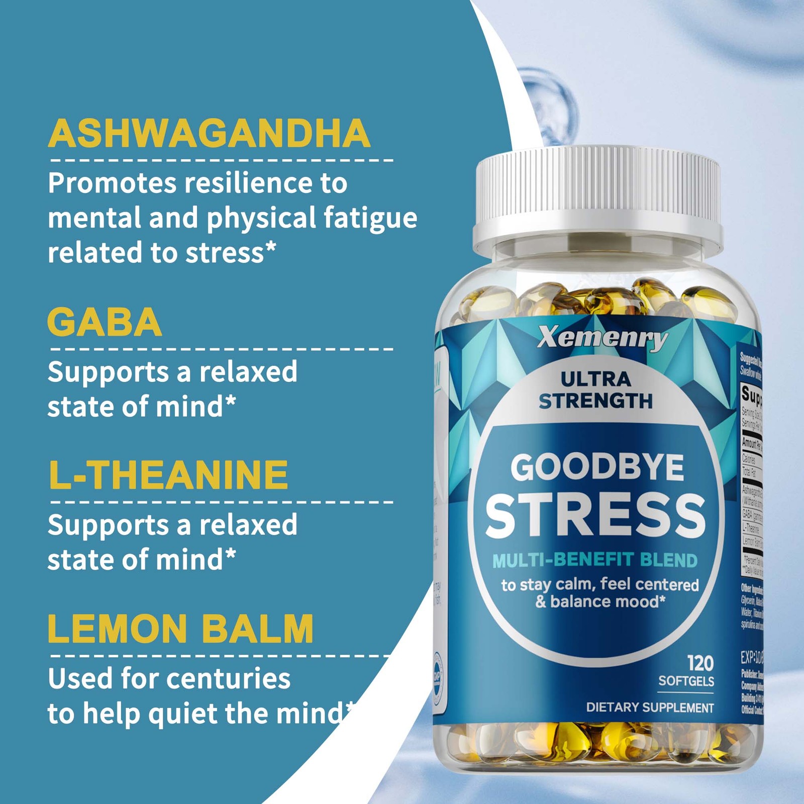 Goodbye Stress Capsules – with L-Theanine,Ashwagandha – Stress & Immune Support