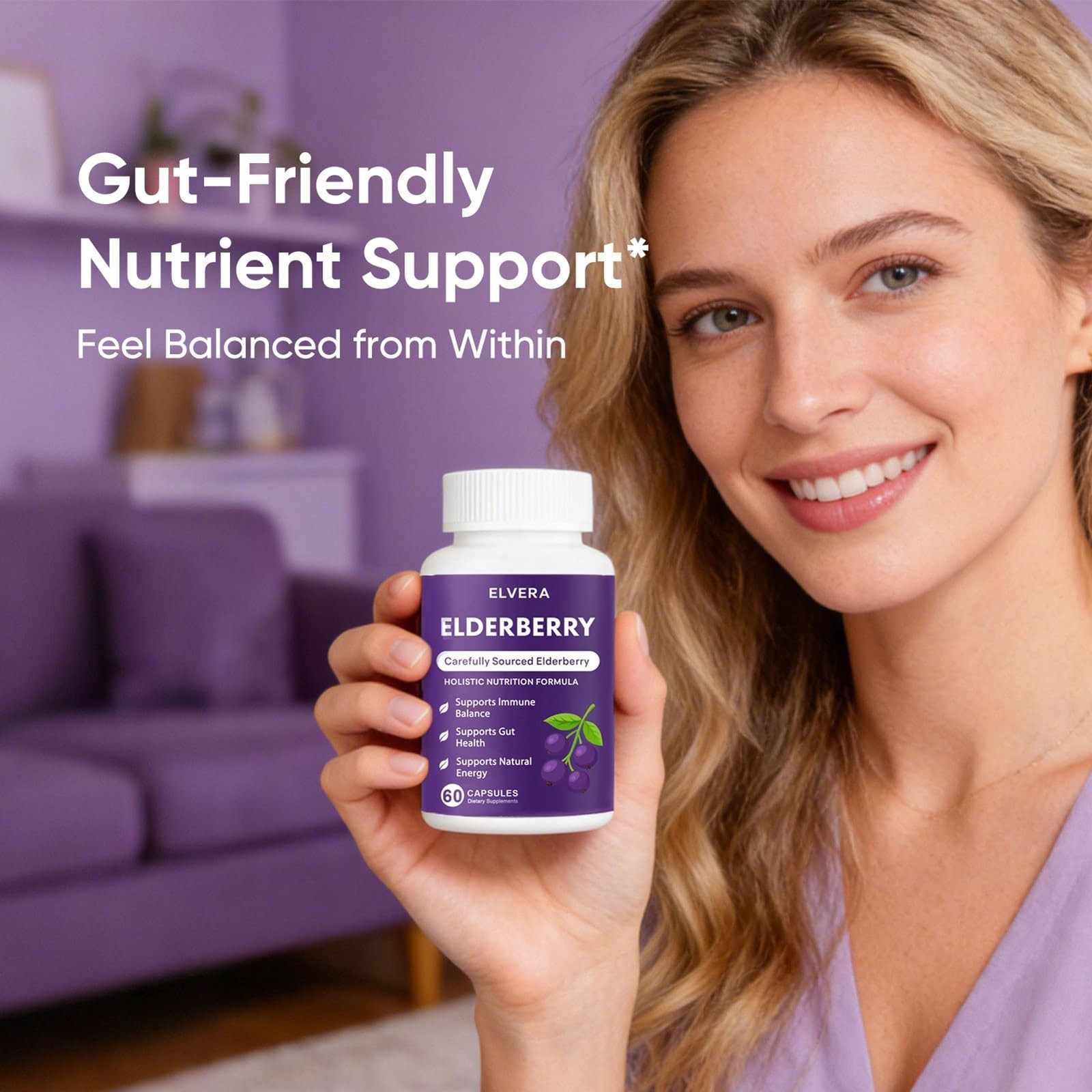 1-3 pack Elvera Elderberry Holistic Nutrition Formula Supplement (1-3 Pack)