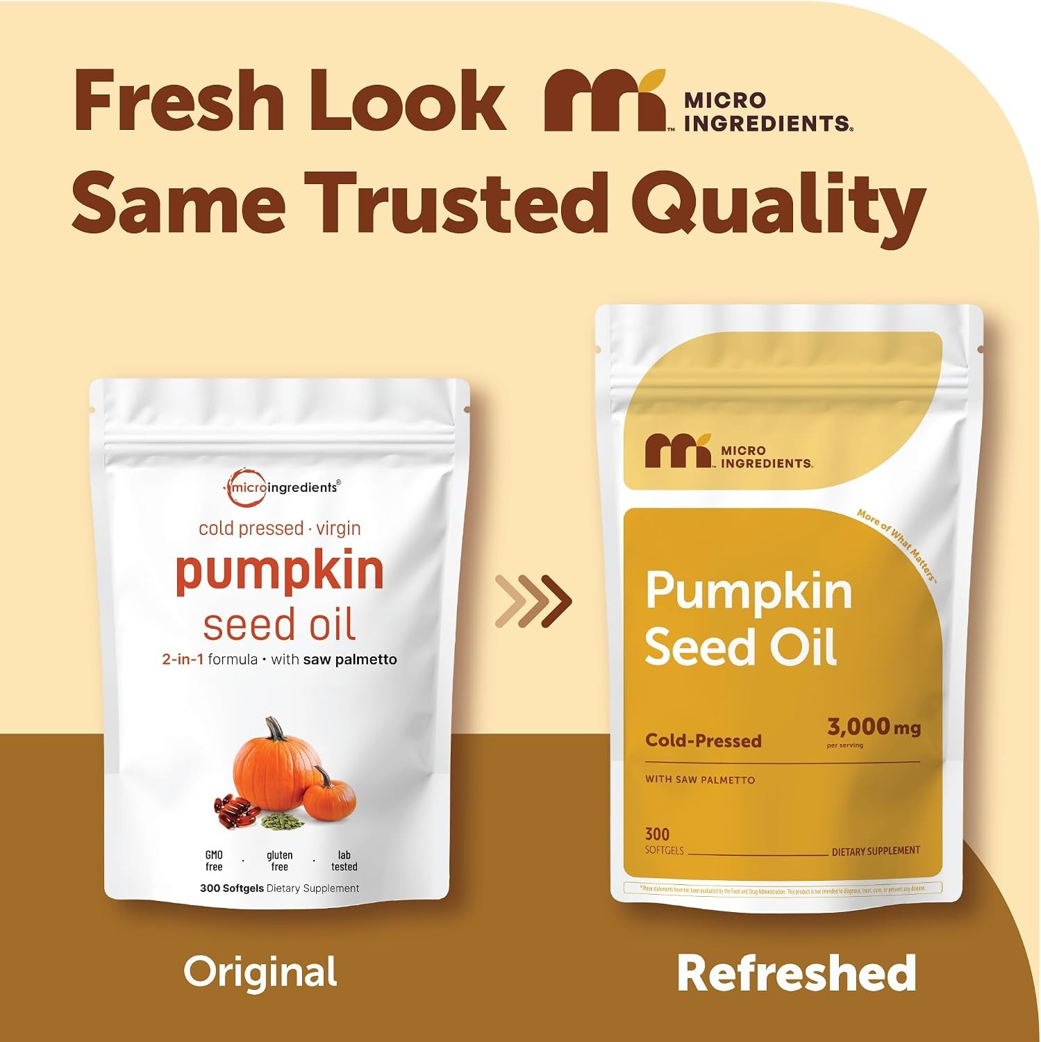 Micro Ingredients Pumpkin Seed Oil with Saw Palmetto,300 Softgels | Cold Pr