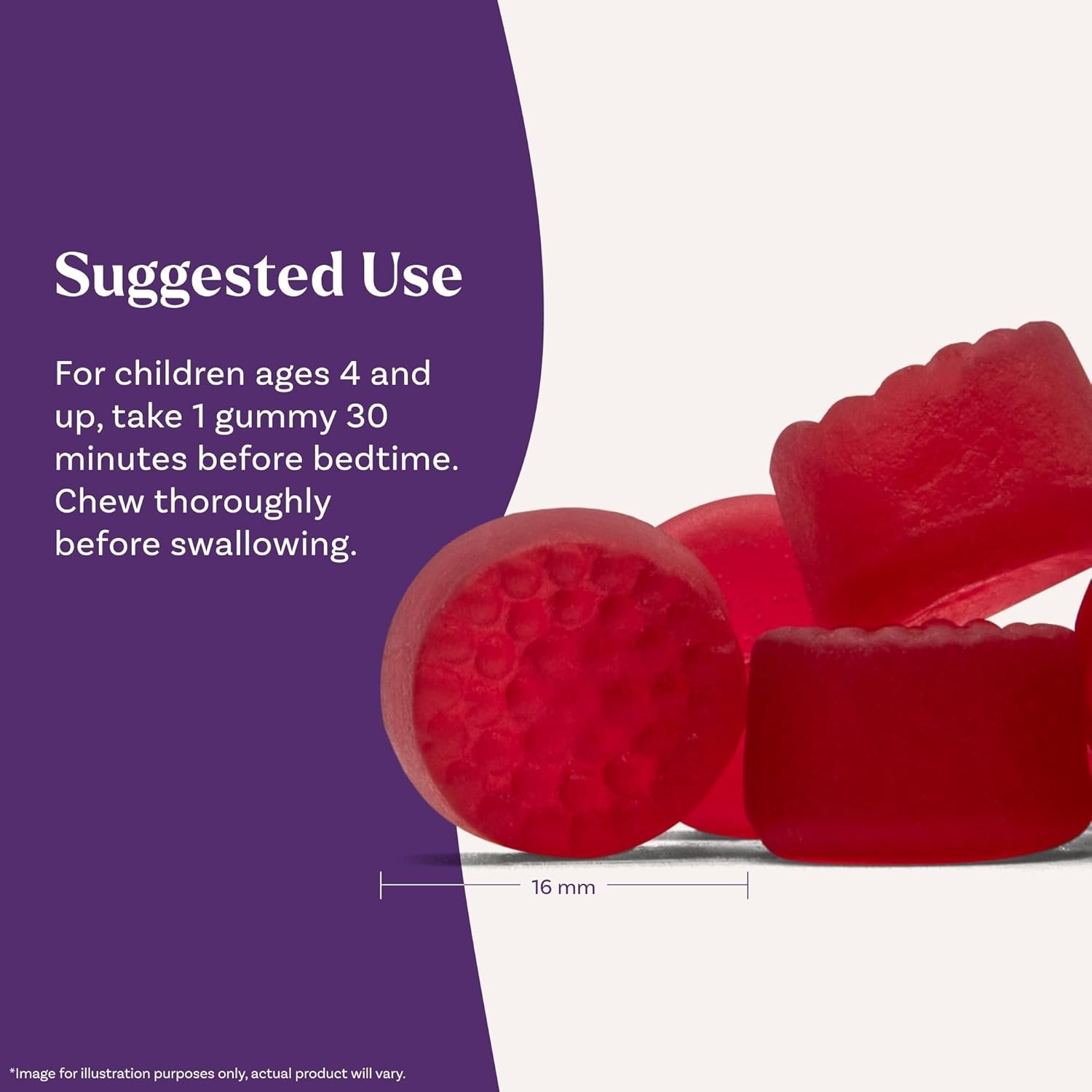Kids Melatonin 1mg Gummies 90 Raspberry Flavored Sleep Aid