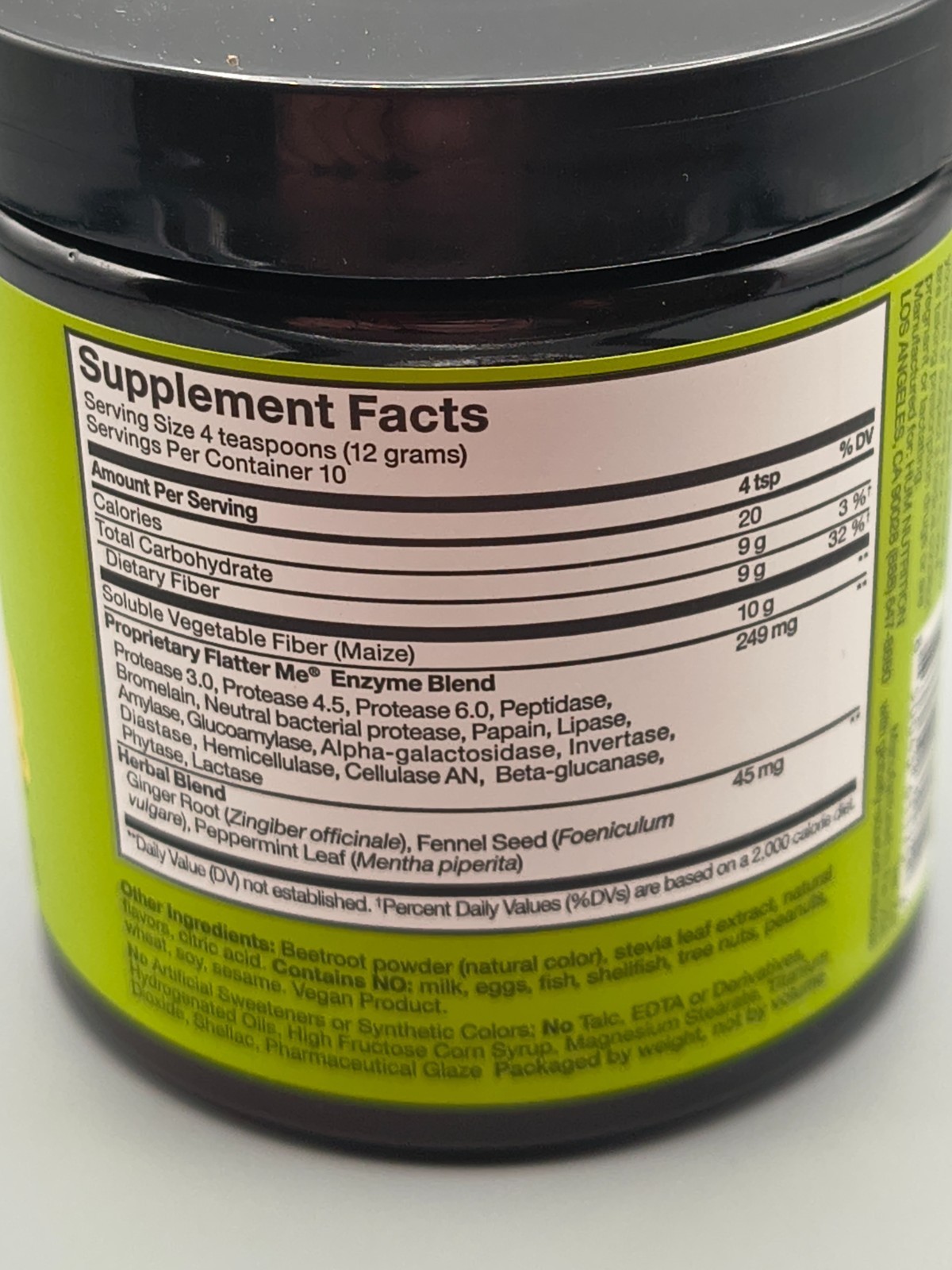 HUM Flatter Me Fiber, Dietary Supplement Prebiotics Strawberry Lemon 4oz.