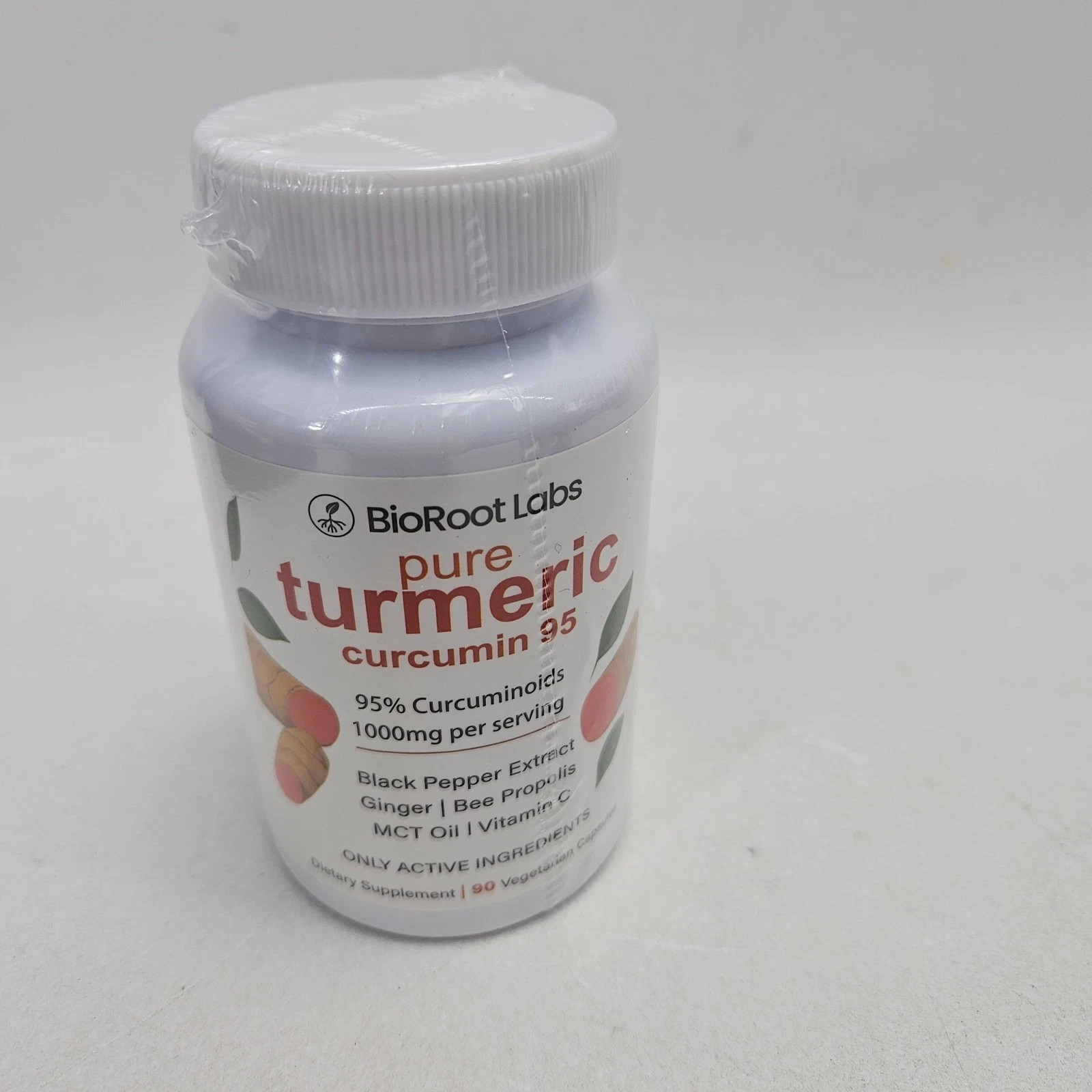 BioRoot Labs Turmeric Curcumin Supplement 1,000mg 95% Curcuminoids 90 pills NEW