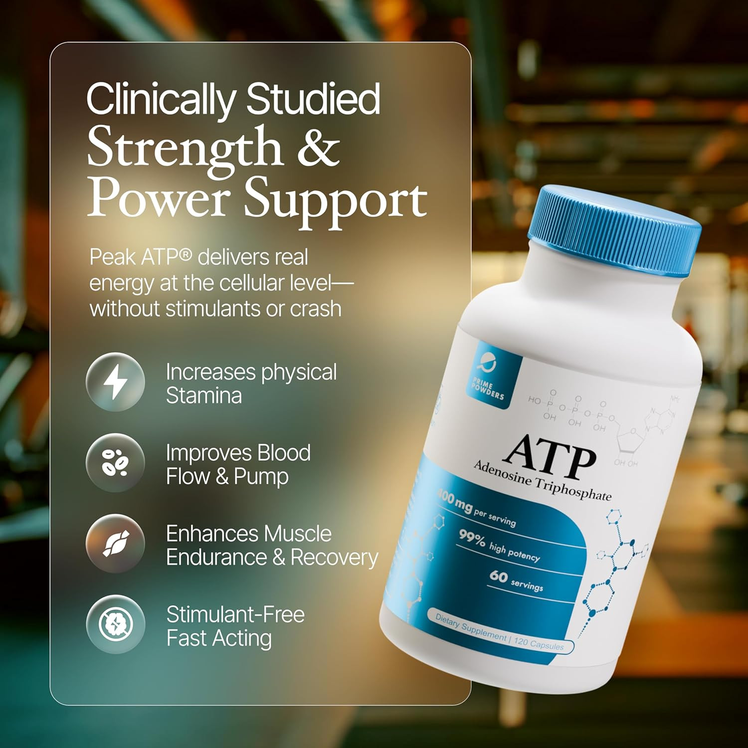 Prime Powders ATP Capsules – 120 Capsules – Adenosine Triphosphate Disodium -..