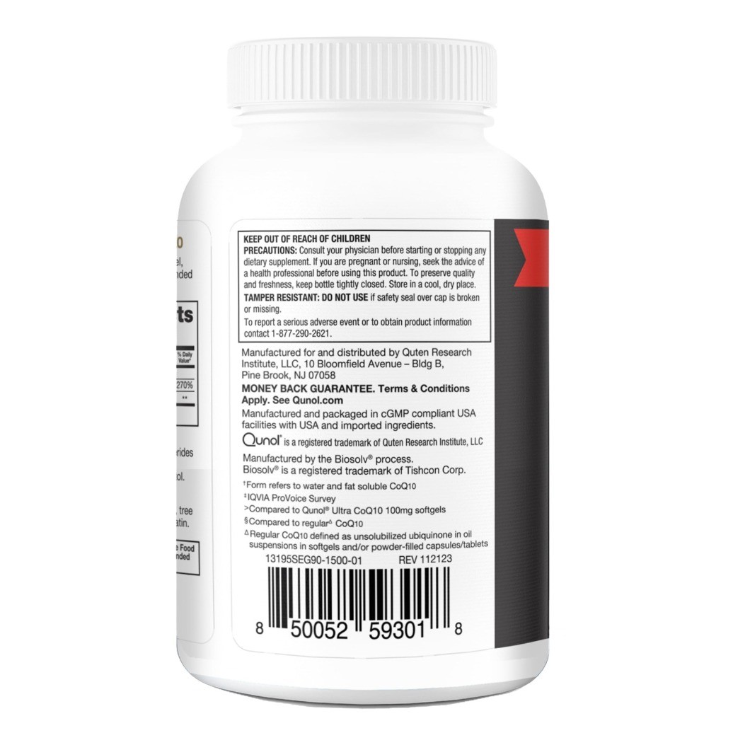 Ultra High Absorption Coenzyme Q10 Supplement Qunol CoQ10 200mg Softgels