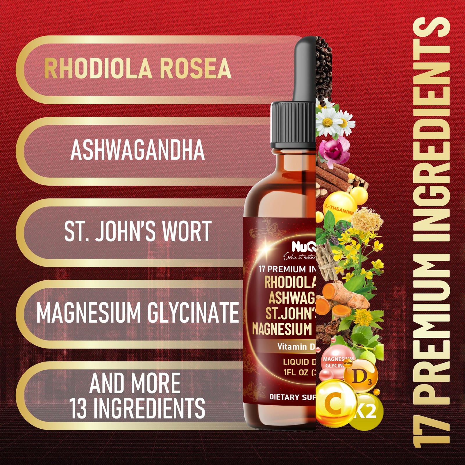 17in1 Rhodiola Rosea Liquid Drops Tincture 1 Fl Oz (Pack of 1)