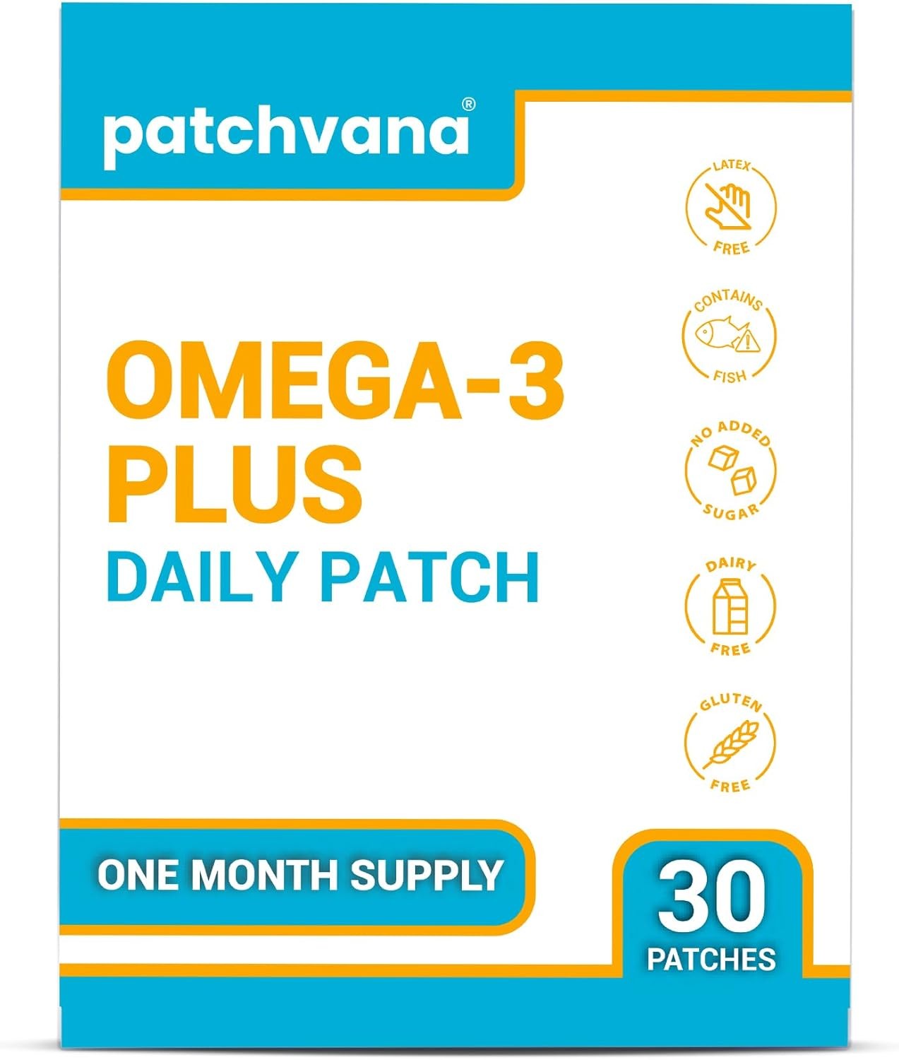 Patchvana Omega 3 Vitamin Patches For Men & Women, 1 Month Supply, 30 Patches