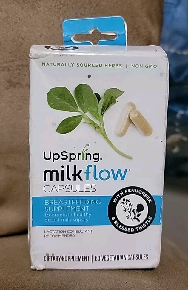 UpSpring MILKFLOW Fenugreek + Blessed Thistle 60 capsules Breastfeeding 01/2025