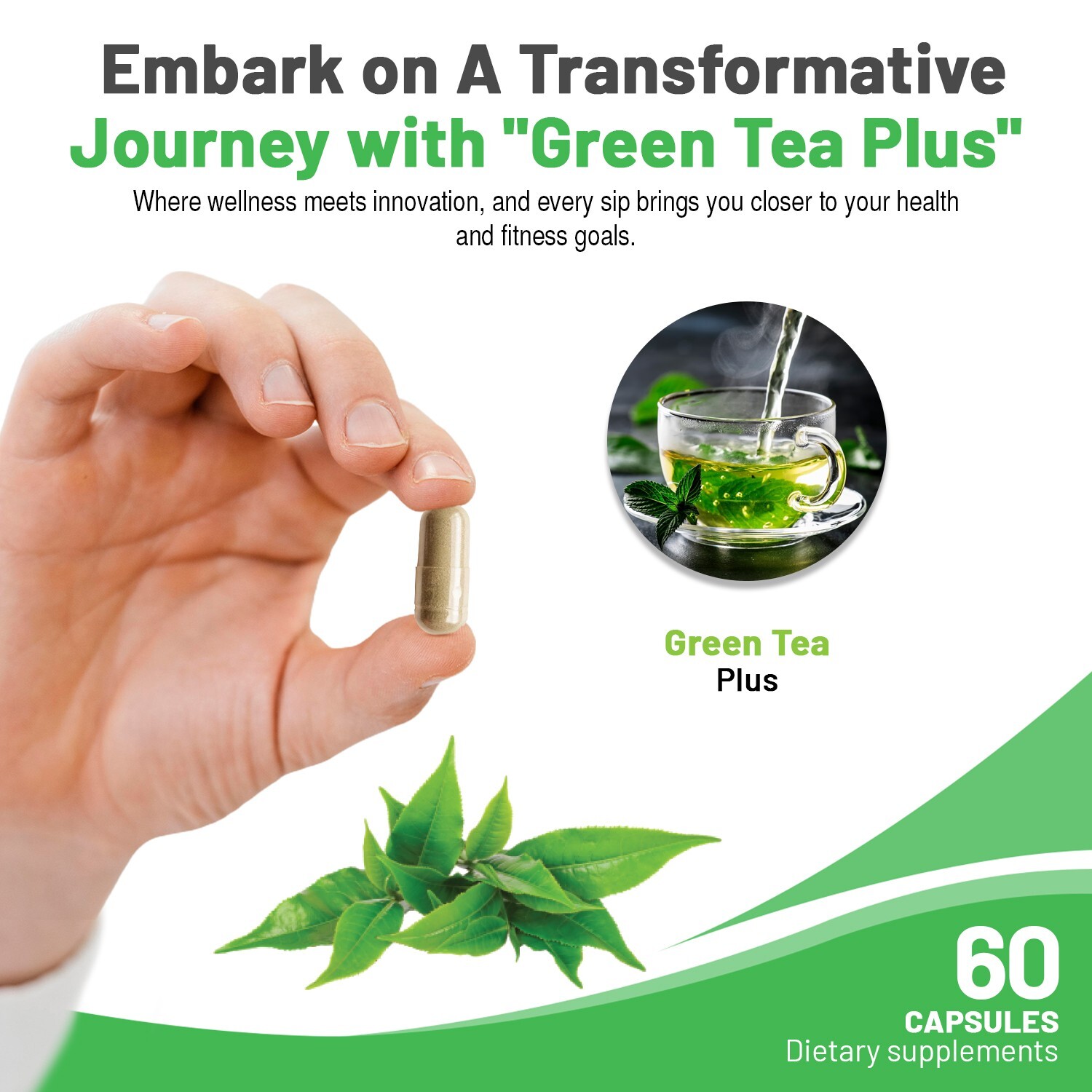 Green Tea Plus Naturally Increases Metabolism Boost Weight Loss Efforts – 60 Cap
