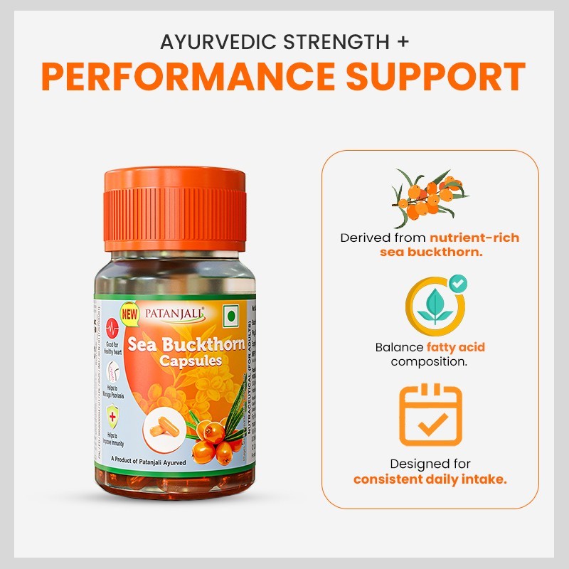 Patanjali Sea buckthorn Capsules, 30 Count