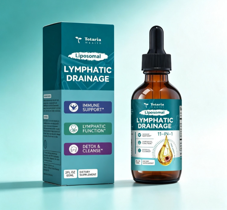 Totaria Liposomal Lymphatic Drainage Drops, Detox & Immune Support 60ml