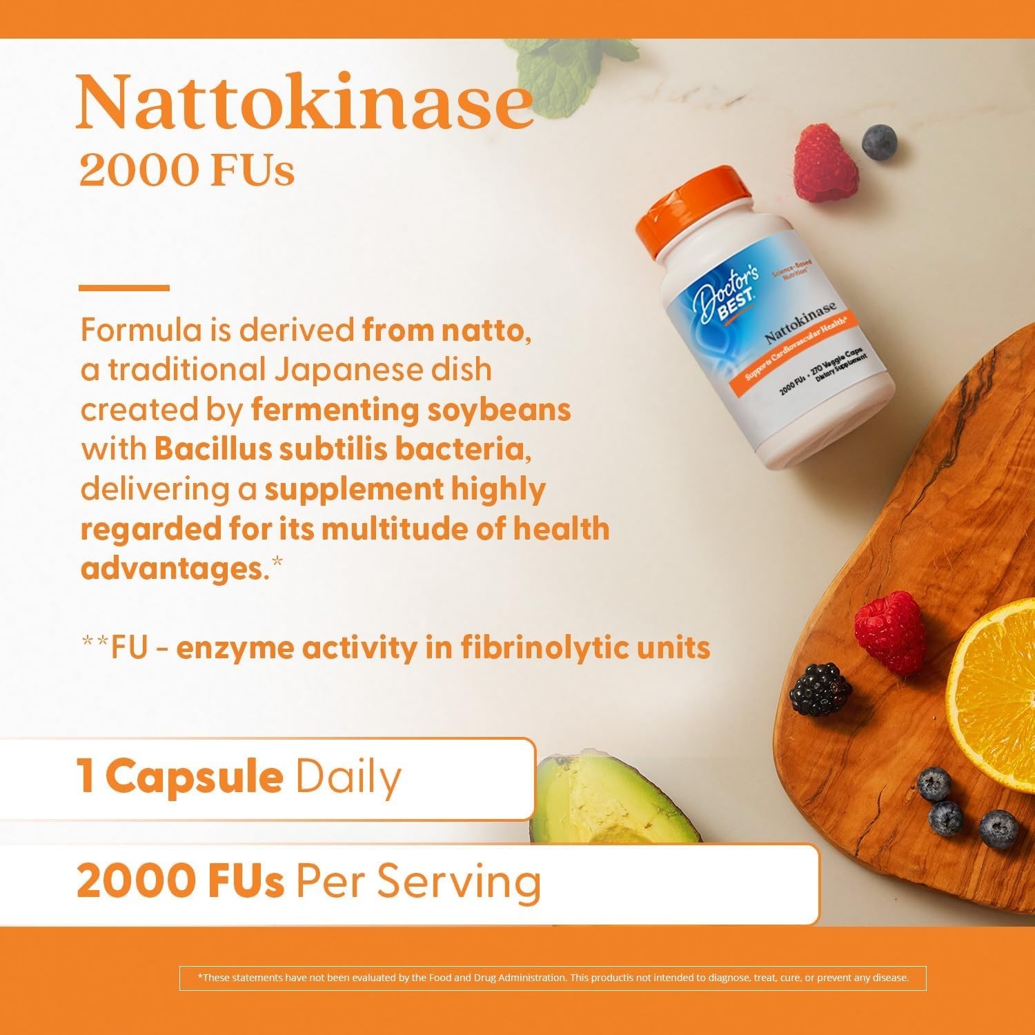 Nattokinase Supplement – 270 Caps for Heart & Circulation Support