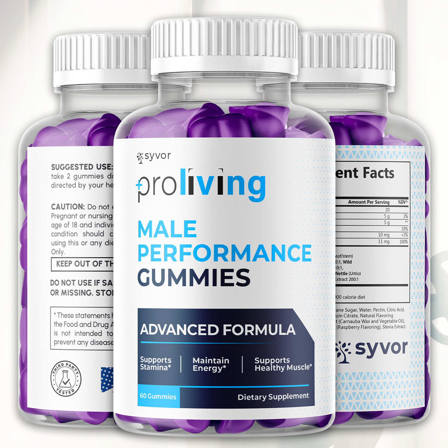(3 Pack) Proliving Gummys Advanced Male Support Formula Pro Living 180 Gummies