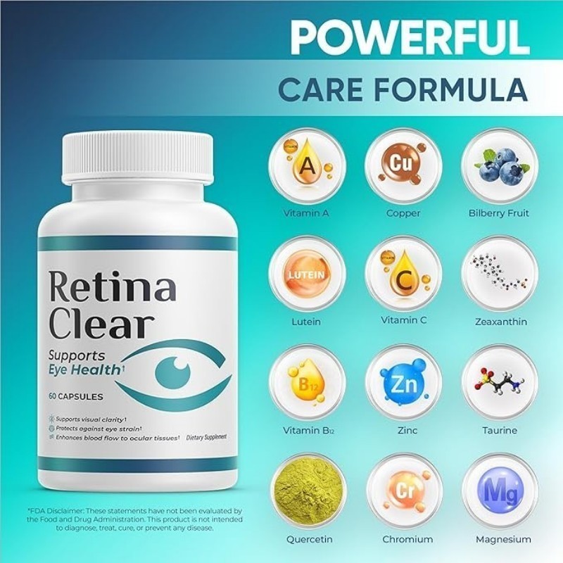Retina Clear Vision Support Supplement-Eye Health Formula with Lutein Zeaxant