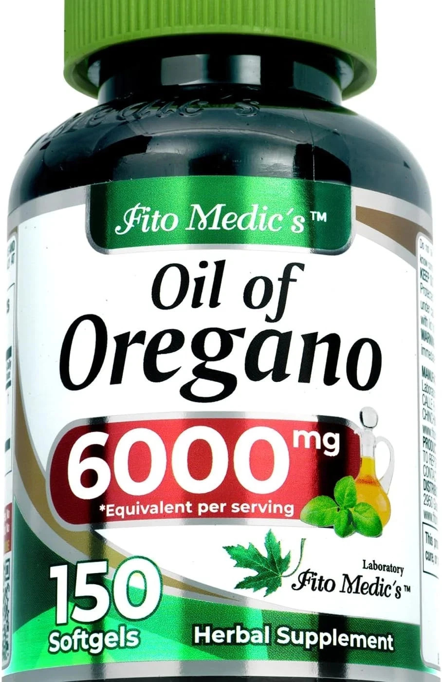 Aceite de Oregano Potente Antibiotico H Pylori, Cura reflujo, Molestia 6000mg