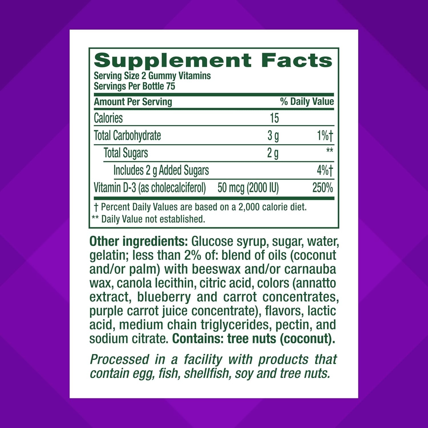 High-Potency Vitamin D3 Gummies with Fruity Flavors – 75 Day Supply, 150 Count