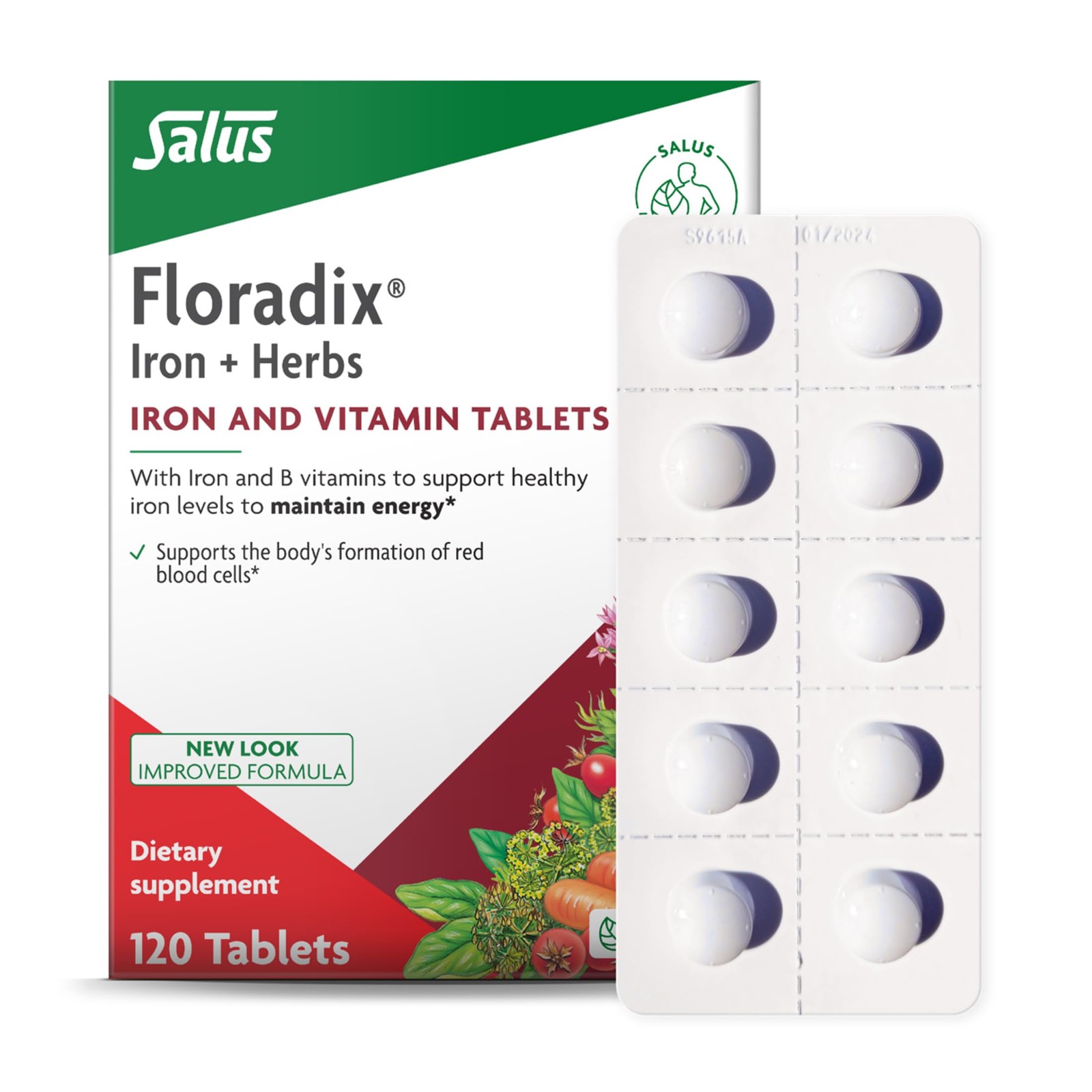 Floradix Iron Tablets – 120 Count (Pack of 1), Salus 120 Tabs