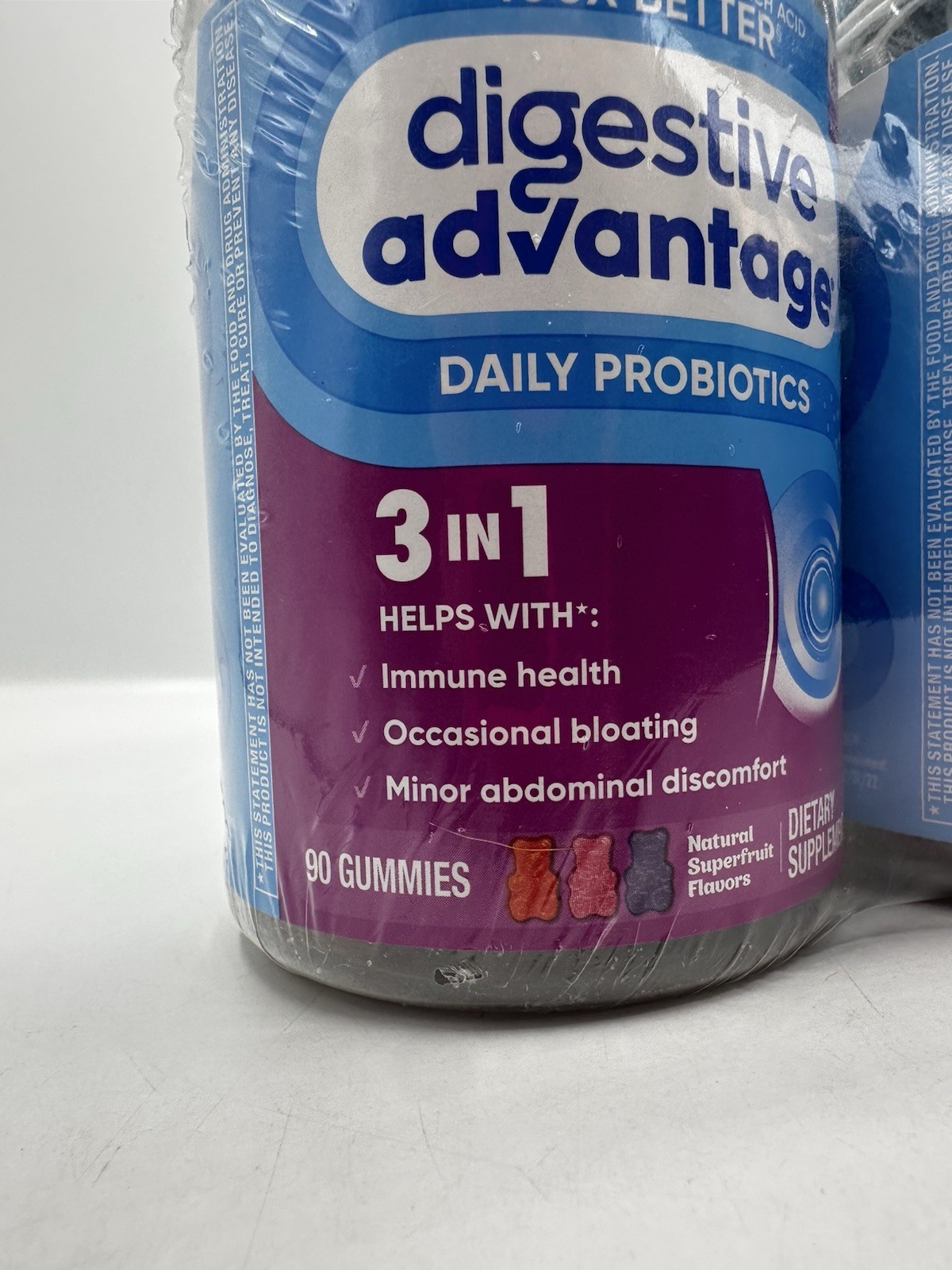 Digestive Advantage Daily Probiotics Gummies 3 in 1, 90 Count, Pack of 2 Exp6/26