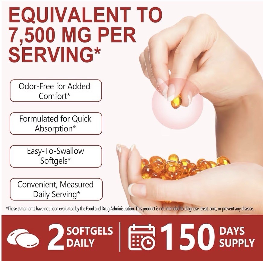 Odorless Garlic 7500Mg per Servings, 300 Softgels | 2 Years Aged Garlic Extra…