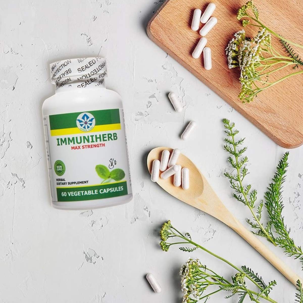 Immuniherb Immune Support Supplement – Herbal Immunity Supplement with Ginger…