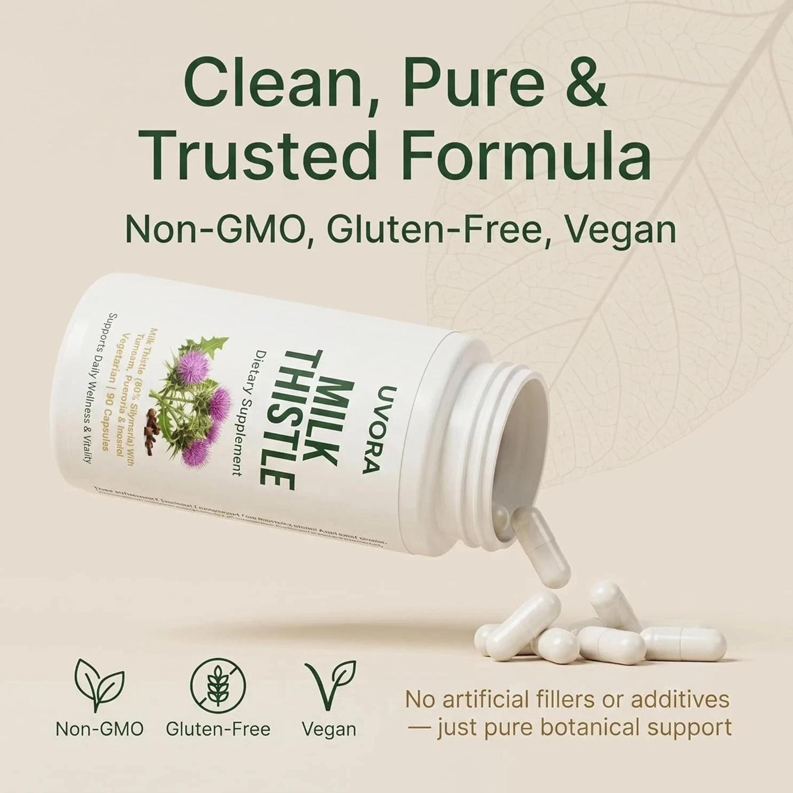 Uvora Milk Thistle Detox, Premium Herbal Supplement With Milk Thistle