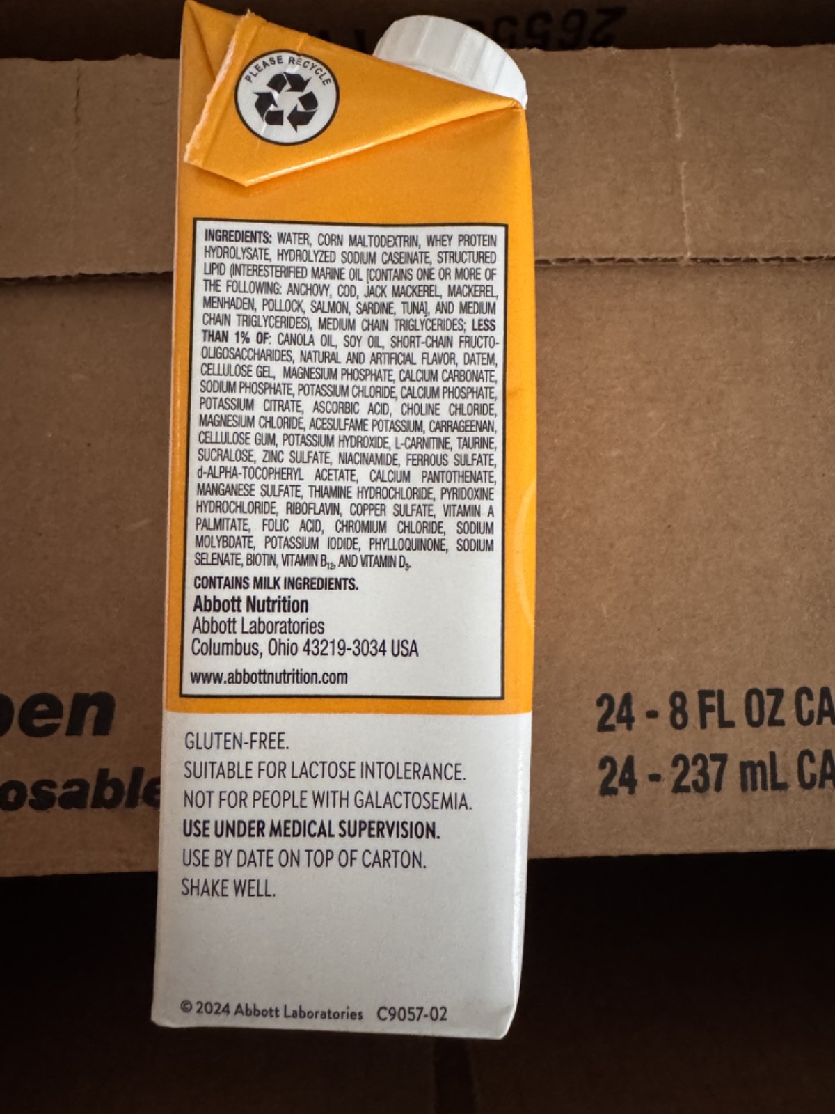 1 Case Vital AF 1.2 Cal Vanilla Oral/tube feeding 8 oz. Carton 24/Case EX 02/27
