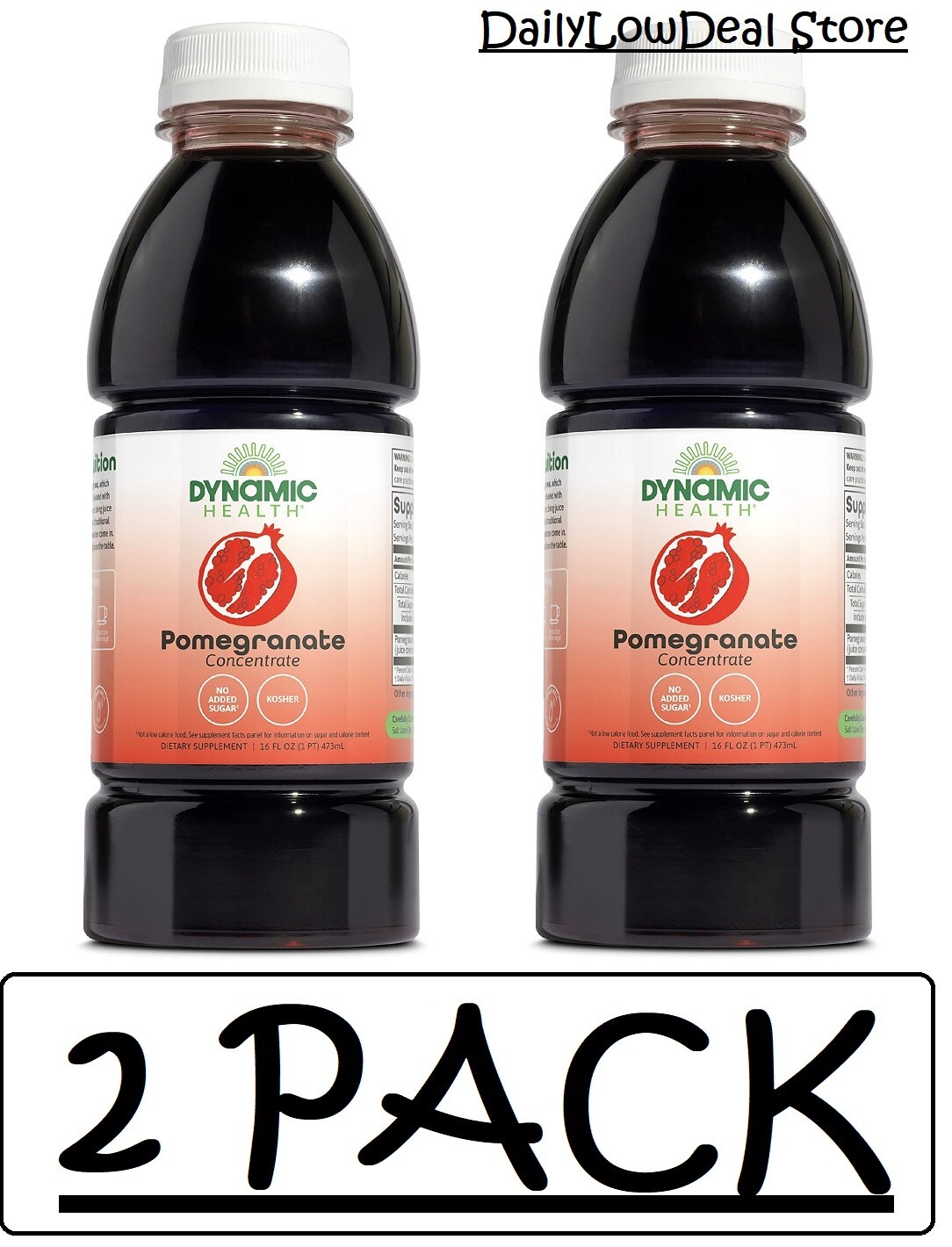 2 PACK – Dynamic Health, Pomegranate Concentrate, 16 fl oz (Total 32 fl oz)