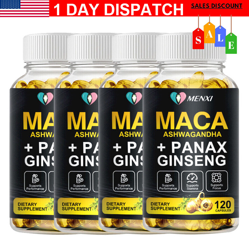 Organic Maca Root Capsules Peruvian Maca Extract for Men & Women | 120 Pills |