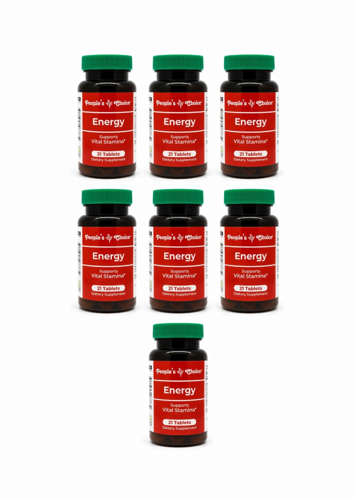 People’s Choice Energy 21 Tablets 7 Bottles Vital Stamina Support Supplement