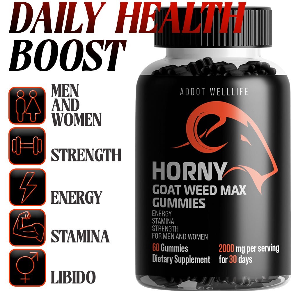 Horny Goat Weed Gummies with maca for Men – 60 gummies