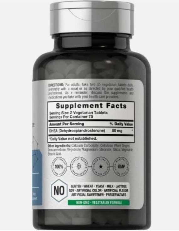 DHEA 50mg | 150 Capsules | Non-GMO, Gluten Free Supplement